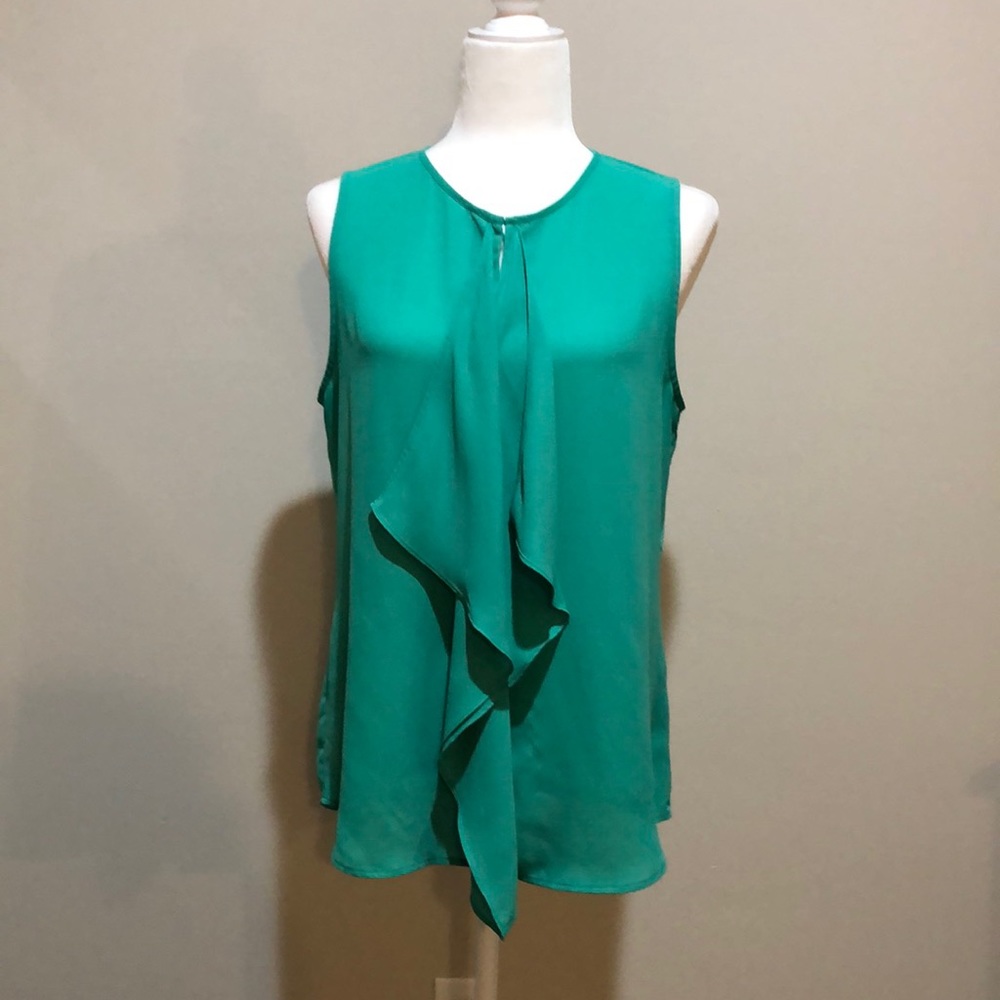 Teal sleeveless blouse